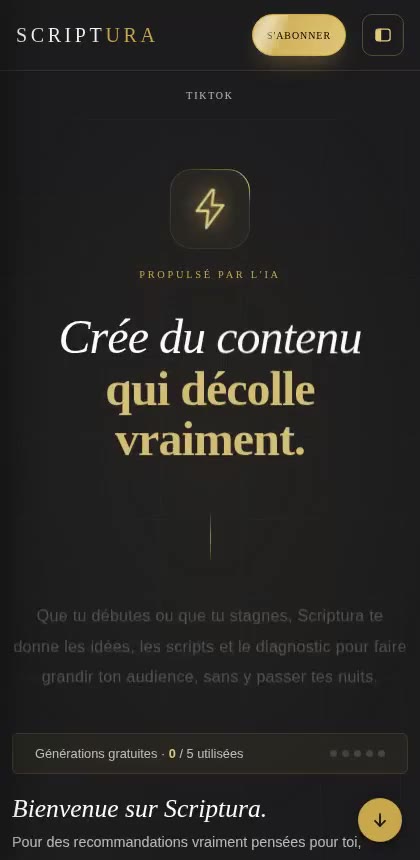 Aperçu du script généré par Scriptura
